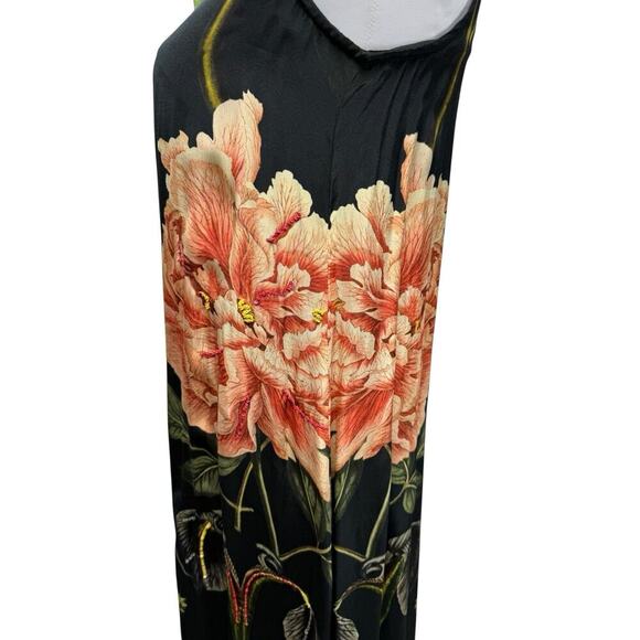 Siddhartha Bansal Halter Maxi Dress Lined Black Floral Sequin Detail Size 2 - Picture 7 of 11